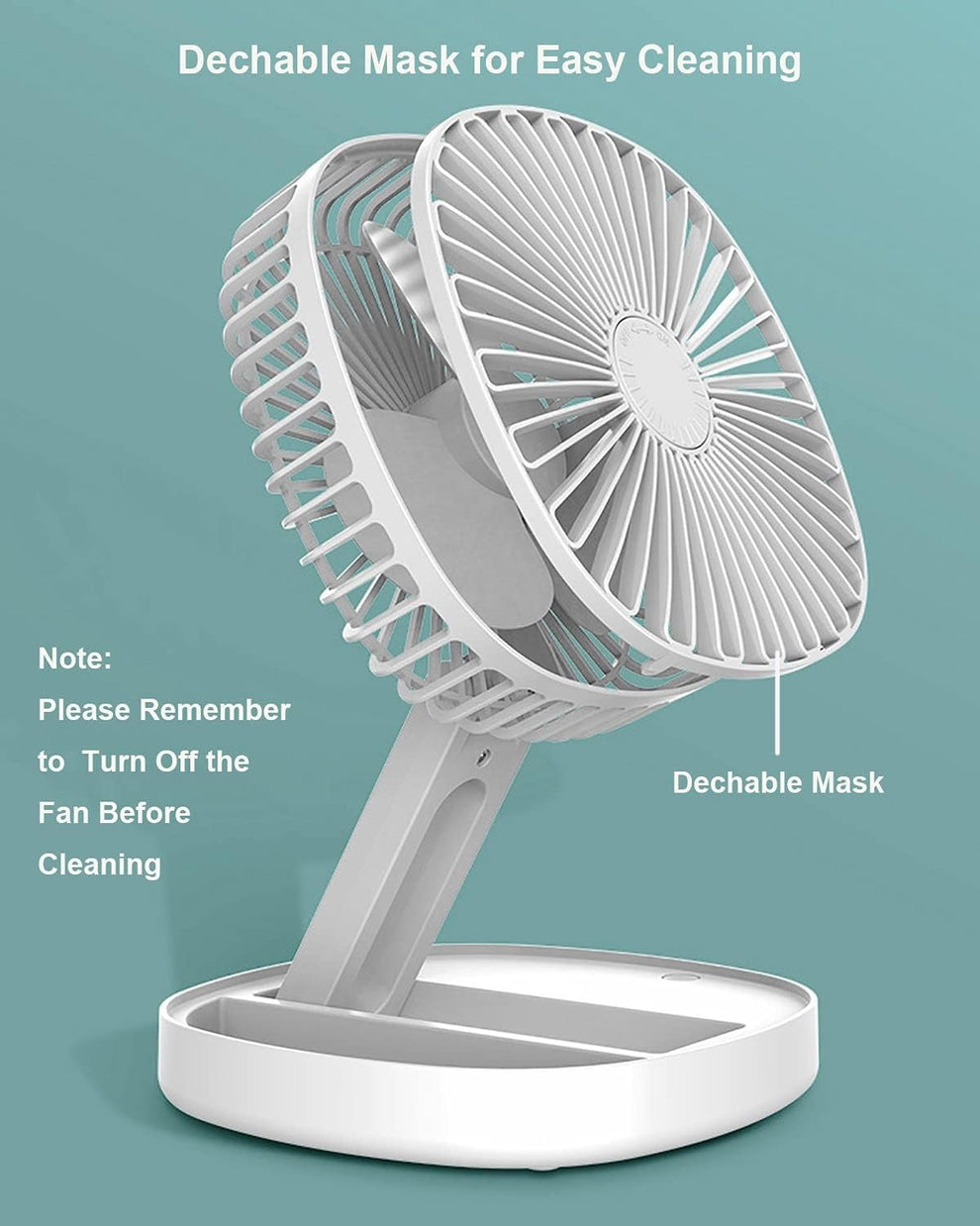 Foldable Desktop Mini Fan with Light