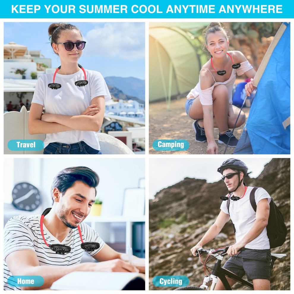 Rechargeable Dual Head Neck Fan