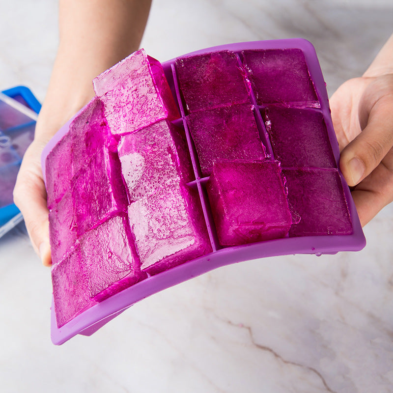 Portable 15 Grid Silicone Ice Tray With Lid