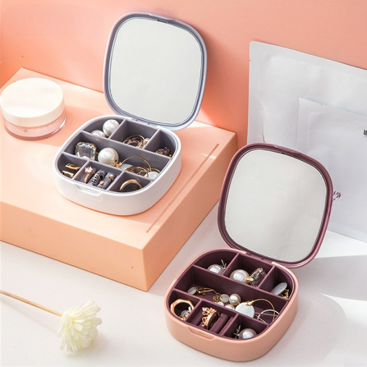 Compact Jewellery Organizer with Built-In Mirror