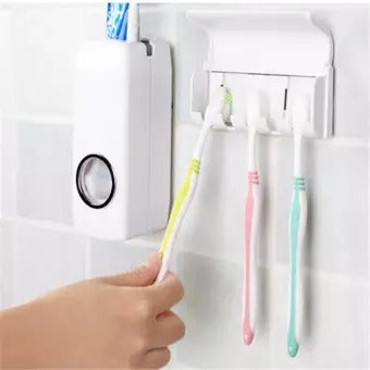 Best Quality Set of Toothpaste Dispenser & Brush Holder