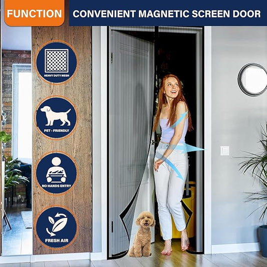 Magnetic Screen Mosquito Free Door Net (78 Inch x 42 Inch)